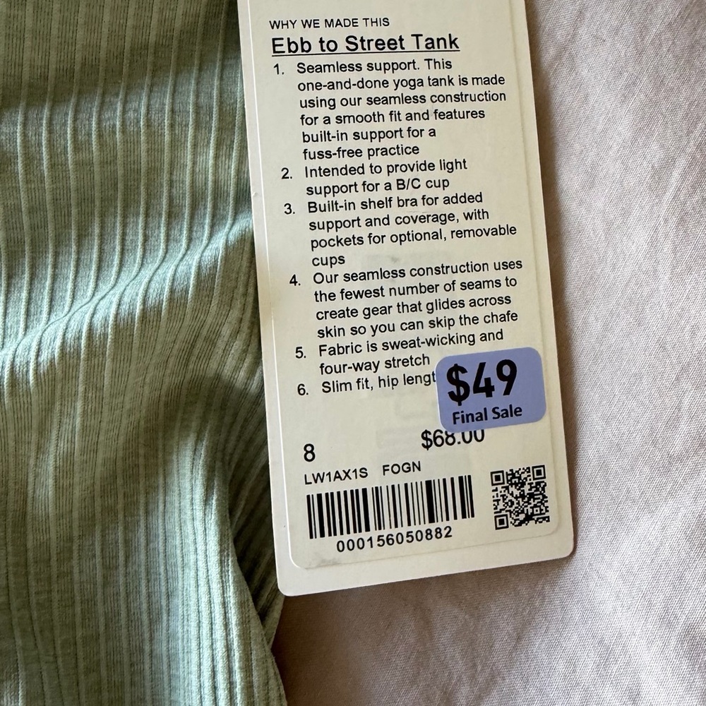 Lululemon Ebb to street Tank Top light support B/C cup - Picture 2 of 4